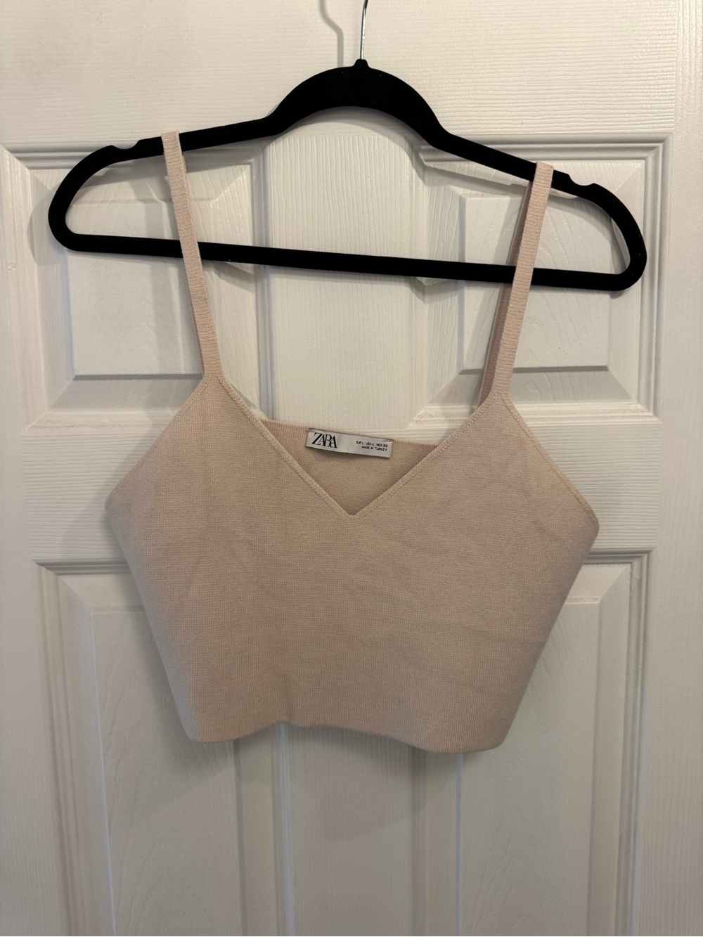 Zara Beige V-Neck Cropped Camisole - Picture 1 of 2